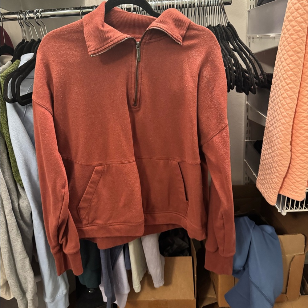 Women’s Rust Half-Zip Sweater